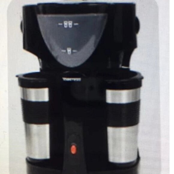 Toastess Twin Coffee Maker with Two Travel Mugs - Picture 2 of 5